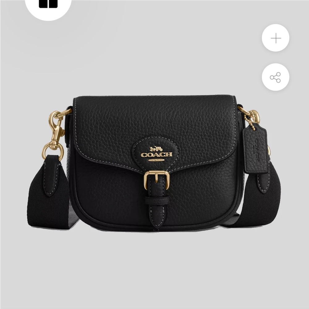 Coach Black Amelia Small Saddle Leather Crossbody Bag